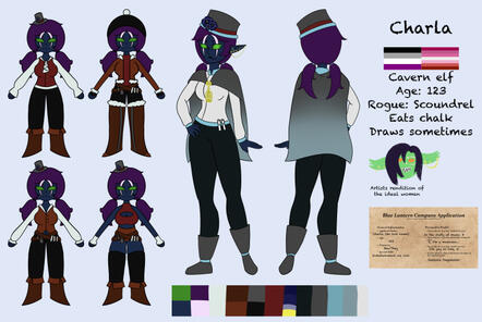 Ref sheet + outfit add-ons